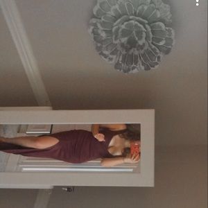 Maroon long prom dress